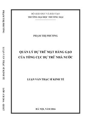 Luận văn thạc sĩ tmu quản lý dự trữ mặt hàng gạo tại của tổng cục dự trữ nhà nước