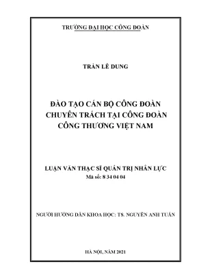 Luận văn thạc sĩ đào tạo cán bộ công đoàn chuyên trách tại công đoàn công thương việt nam