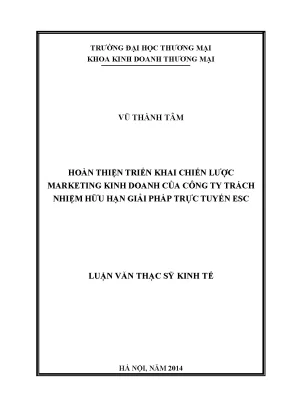 Luận văn thạc sĩ tmu hoàn thiện triển khai chiến lược marketing kinh doanh của công ty tnhh giải pháp trực tuyến esc