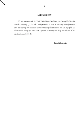 Luận văn thạc sĩ tmu giải pháp nâng cao năng lực cung cấp dịch vụ tư vấn của công ty cổ phần chứng khoán vndirect