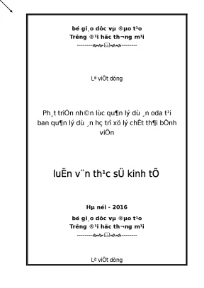 Luận văn thạc sĩ tmu phát triển nhân lực quản lý dự án oda tại ban quản lý dự án hỗ trợ xử lý chất thải bệnh viện