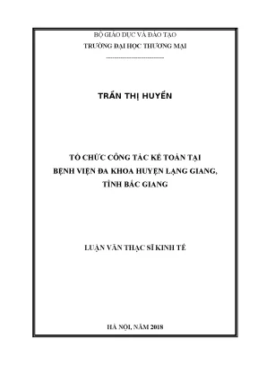 Luận văn thạc sĩ tmu tổ chức công tác kế toán tại bệnh viện đa khoa huyện lạng giang tỉnh bắc giang1