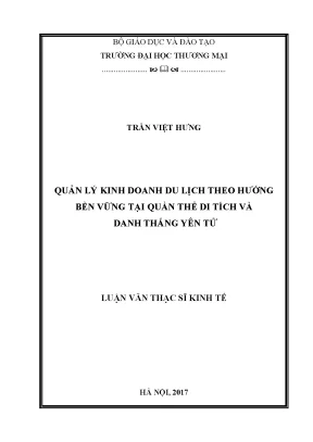 Luận văn thạc sĩ tmu quản lý kinh doanh du lịch theo hướng bền vững tại quần thể di tích và danh thắng yên tử