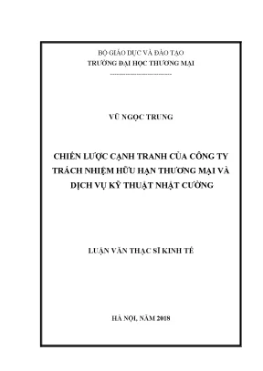 Luận văn thạc sĩ tmu chiến lược cạnh tranh của công ty tnhh thương mại và dịch vụ kỹ thuật nhật cường