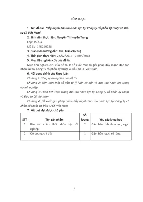 Luận văn tốt nghiệp tmu đẩy mạnh đào tạo nhân lực tại công ty cổ phần kỹ thuật và đầu tư ce việt nam