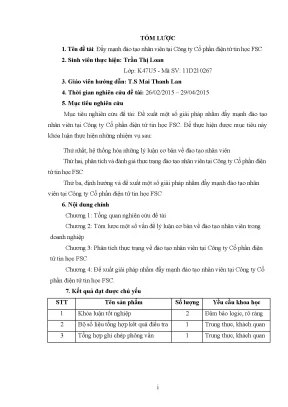 Luận văn tốt nghiệp tmu đẩy mạnh đào tạo nhân viên tại công ty cổ phần điện tử tin học fsc