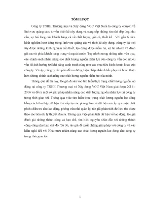 Luận văn tốt nghiệp tmu nâng cao chất lƣợng nguồn nhân lực nhằm th c đẩy hoạt động kinh doanh của công ty tnhh thƣơng mại và xây dựng vgc việt nam