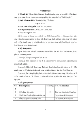 Luận văn tốt nghiệp tmu hoàn thiện đánh giá thực hiện công việc tại cơ sở ii chi nhánh công ty cổ phần đầu tƣ và sản xuất công nghiệp nhà máy tấm l