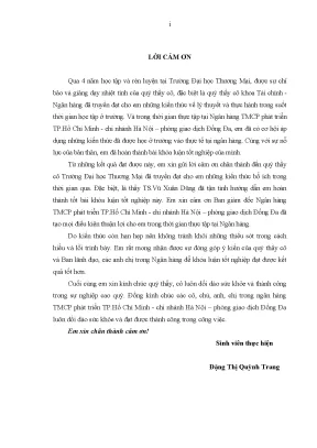 Luận văn tốt nghiệp tmu nâng cao hiệu quả cho vay khách hàng cá nhân tại hdbank chi nhánh hà nội phòng giao dịch đ ng đa