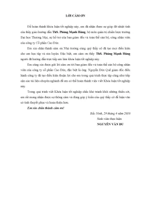 Luận văn tốt nghiệp tmu hoạch định chiến lược phát triển thị trường của công ty cổ phần cao đức