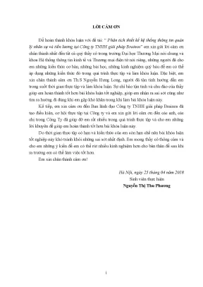 Luận văn tốt nghiệp tmu phân tích thiết ế hệ thống thông tin quản lý nhân sự và tiền lương tại công ty tnhh giải pháp brainos