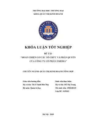 Luận văn tốt nghiệp tmu hoàn thiện cơ cấu tổ chức và phân quyền của công ty cổ phần zmedia