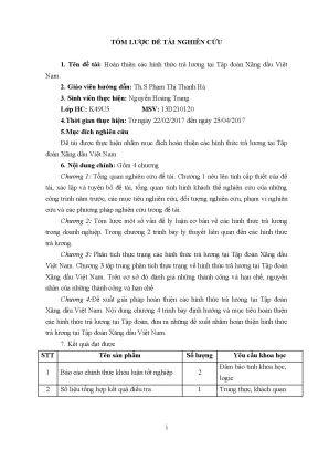 Luận văn tốt nghiệp tmu hoàn thiện các hình thức trả lƣơng tại tập đoàn xăng dầu việt nam