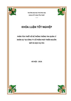 Luận văn tốt nghiệp tmu phân tích thiết kế hệ thống thông tin quản lý nhân sự tại công ty cổ phần phát triển nguồn mở và dịch vụ fds