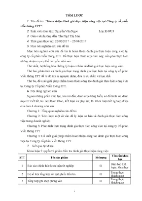 Luận văn tốt nghiệp tmu hoàn thiện đánh giá thực hiện công việc tại công ty cổ phần vi n thông fpt