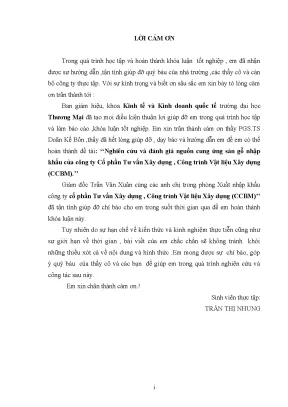 Luận văn tốt nghiệp tmu nghiên cứu và đánh giá nguồn cung ứng sàn gỗ nhập khẩu của công ty cổ phần tƣ vấn xây dựng công trình vật liệu xây dựng ccbm
