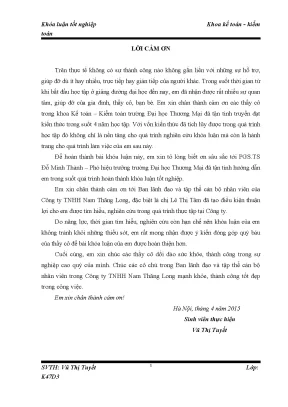 Luận văn tốt nghiệp tmu kế toán bán hàng tại công ty tnhh nam thăng long