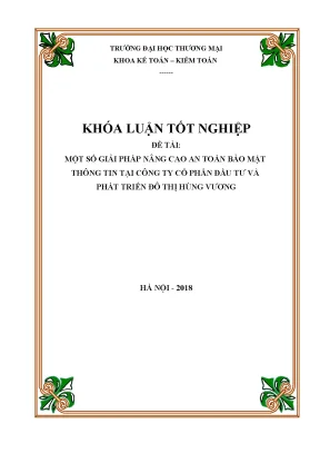 Luận văn tốt nghiệp tmu một số giải pháp nâng cao an toàn bảo mật thông tin tại công ty cổ phần đầu tư và phát triển đô thị hùng vương
