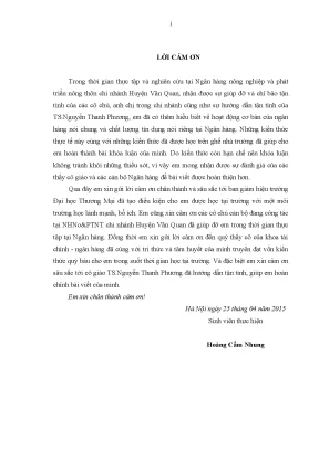 Luận văn tốt nghiệp tmu chất lƣợng tín dụng tại ngân hàng nông nghiệp và phát triển nông thôn chi nhánh huyện văn quan tỉnh lạng sơn