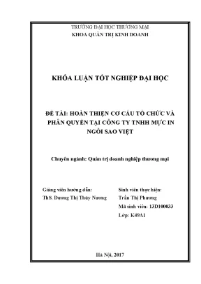 Luận văn tốt nghiệp tmu hoàn thiện cơ cấu tổ chức và phân quyền tại công ty tnhh mực in ngôi sao việt