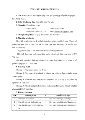 Luận văn tốt nghiệp tmu hoàn thiện tuyển dụng nhân lực tại công ty cổ phần công nghệ enuy việt nam
