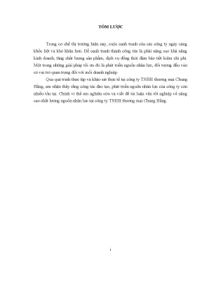 Luận văn tốt nghiệp tmu giải pháp nâng cao chất lượng nguồn nhân lực của công ty tnhh tm chung hằng
