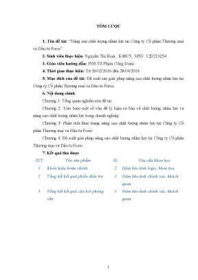Luận văn tốt nghiệp tmu nâng cao chất lượng nhân lực tại công ty cổ phần thương mại và đầu tư forio