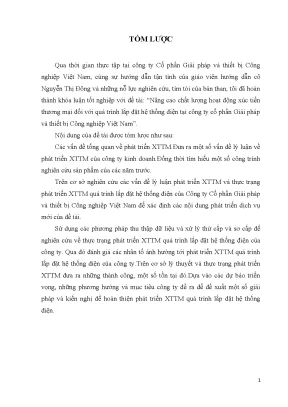 Luận văn tốt nghiệp tmu nâng cao chất lƣợng hoạt động xúc tiến thƣơng mại đối với quá trình lắp đặt hệ thống điện tại công ty cổ phần giải pháp và thiết bị c 1