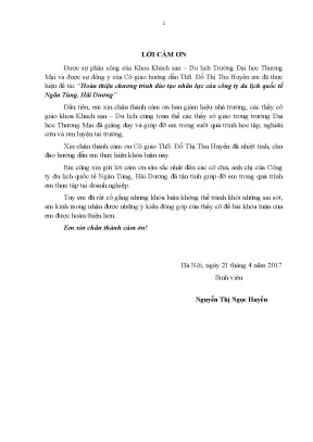 Luận văn tốt nghiệp tmu hoàn thiện chƣơng trình đào tạo nhân lực của công ty du lịch quốc tế ngân tùng hải dƣơng