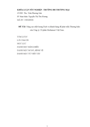 Luận văn tốt nghiệp tmu nâng cao chất lượng dịch vụ khách hàng để phát triển thương hiệu của công ty cổ phần mediamart việt nam
