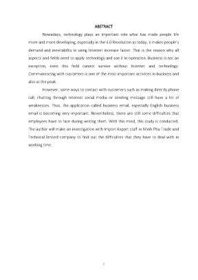 Luận văn tốt nghiệp tmu a study on difficulties in writing english business email of import export staff in minh phu trade and technical limited company