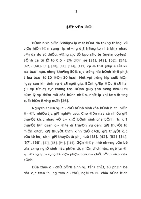 Nghiên cứu đặc điểm lâm sàng và một số chỉ số miễn dịch trong bệnh bạch biến vitiligo