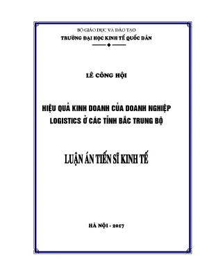 Luận án tiến sĩ hiệu quả kinh doanh của doanh nghiệp logistics ở các tỉnh bắc trung bộ