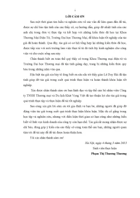 Luận văn tốt nghiệp tmu phát triển các công cụ marketing điện tử trên website dulichkhatvongviet com của công ty tnhh thƣơng mại và du lịch khát vọng việt