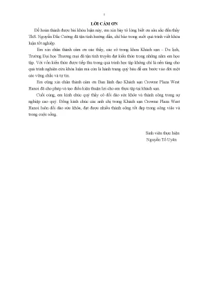 Luận văn tốt nghiệp tmu quản trị chất lượng dịch vụ ăn uống của nhà hàng lackah khách sạn crowne plaza west hanoi