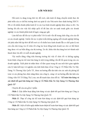 Kế toán bán hàng và xác định kết quả bán hàng tại công ty cổ phần đầu tư xây dựng và thương mại quốc tế