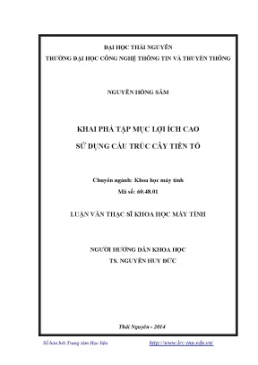 Luận văn thạc sĩ khai phá tập mục lợi ích cao sử dụng cấu trúc cây tiền tố