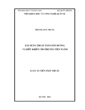 Luận án tiến sĩ xây dựng thuật toán dẫn đường và điều khiển cho phương tiện ngầm
