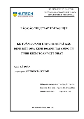 Kế toán doanh thu chi phí và xác định kết quả kinh doanh tại công ty tnhh kiểm toán việt nhất