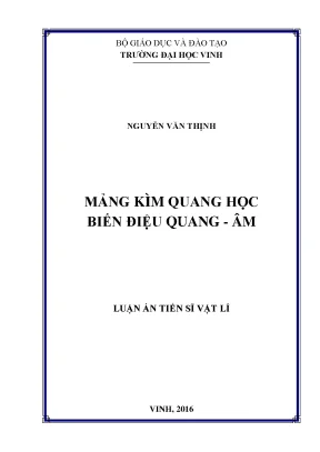 Luận án tiến sĩ mảng kìm quang học biến điệu quang âm