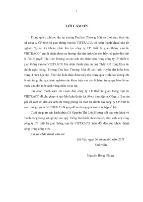 Luận văn tốt nghiệp tmu quản trị khoản phải thu của công ty cp thiết bị giao thông vận tải vietraco