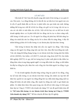 Kế toán tiền lương và các khoản trích theo lương tại công ty tnhh liên doanh xây dựng vic