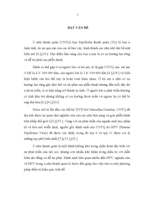 Đặc điểm lâm sàng mô bệnh học điều trị u nhú thanh quản người lớn tại viện tai mũi họng trung ương