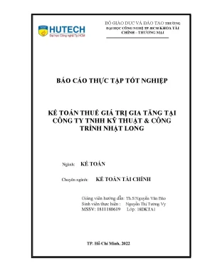 Kế toán thuế giá trị gia tăng tại công ty tnhh kỹ thuật công trình nhật long