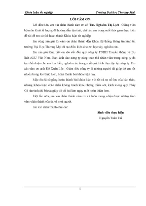 Luận văn tốt nghiệp tmu phân tích thiết kế hệ thống thông tin quản lý nhân sự công ty công ty cổ phần thương mại tân ti
