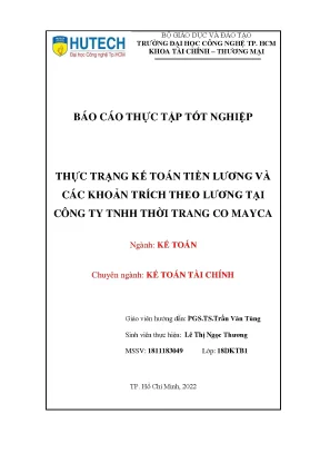 Thực trạng kế toán tiền lương và các khoản trích theo lương tại công ty tnhh thời trang co mayca