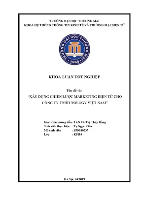 Luận văn tốt nghiệp tmu xây dựng chiến lược marketing điện tử cho công ty tnhh nology việt nam 1