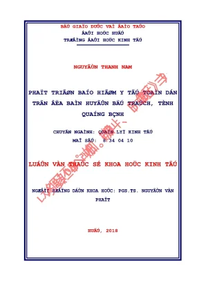 Luận văn thạc sĩ phát triển bảo hiểm y tế toàn dân trên địa bàn huyện bố trạch tỉnh quảng bình
