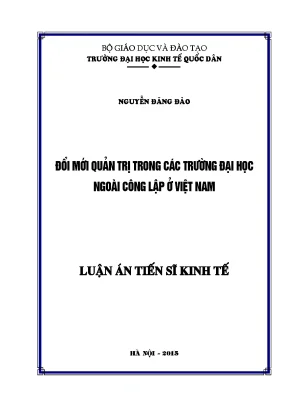 Luận án tiến sĩ đổi mới quản trị trong các trường đại học ngoài công lập ở việt nam