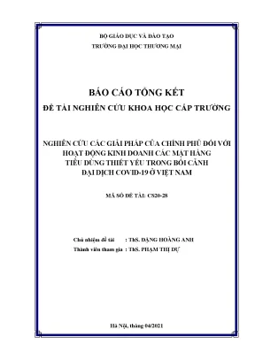 Luận văn tốt nghiệp tmu nghiên cứu các giải pháp của chính phủ đối với hoạt động kinh doanh các mặt hàng tiêu dùng thiết yếu trong bối cảnh đại dịch covid 19 ở việt nam